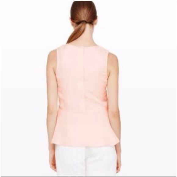 NEW Club Monaco Seymour Linen Blend Peplum Sleeveless Pale Pink Top Size Small - Picture 3 of 9